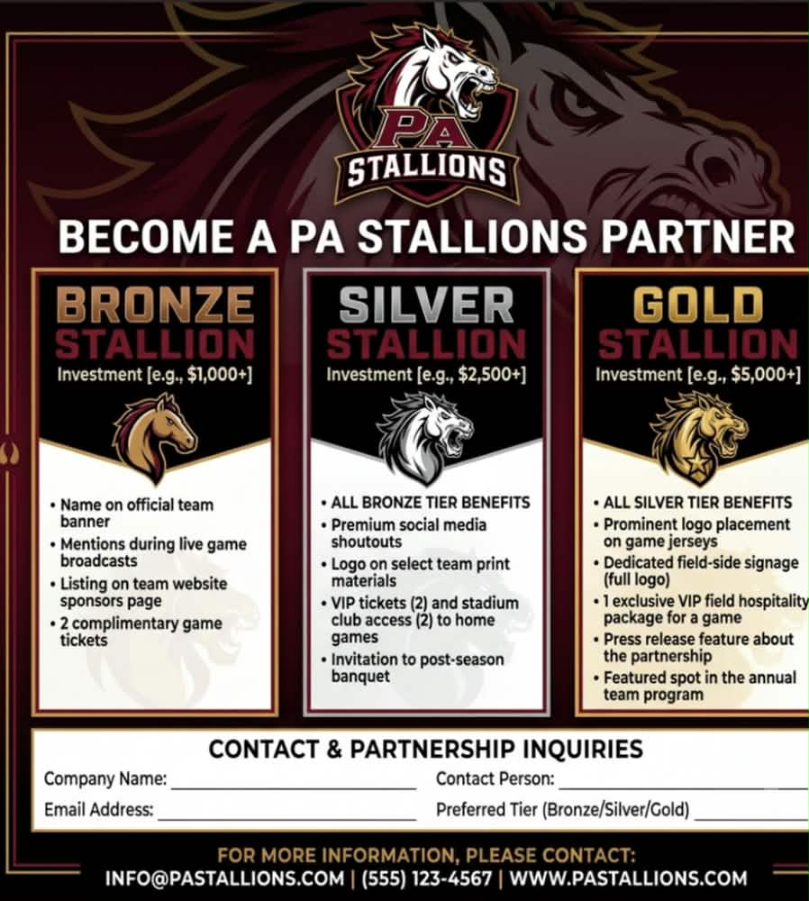 Become a PA Stallions partner
