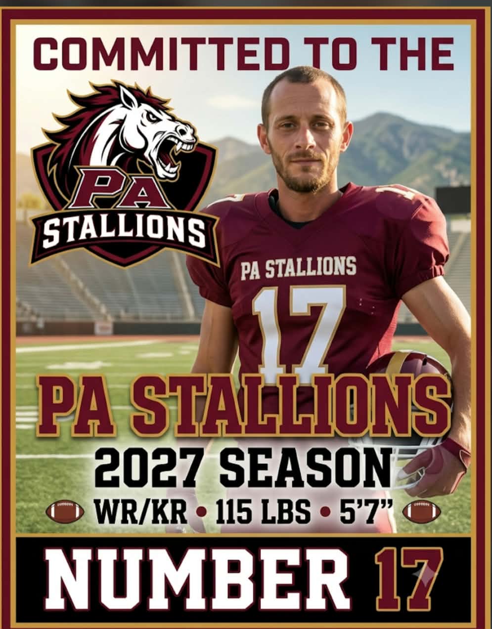 #17 WR/KR · 5'7 · 115